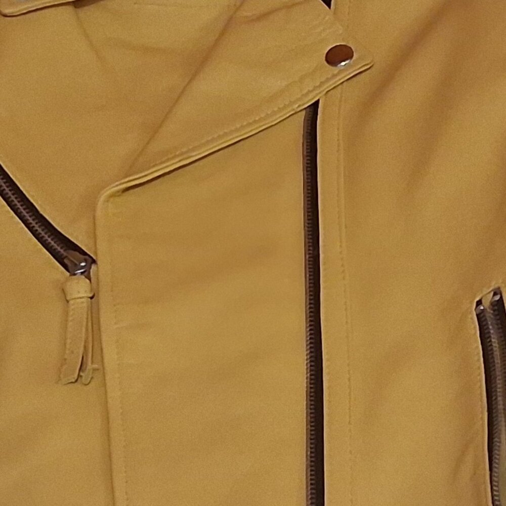 Leather Mustard Colored Woman's Jacket